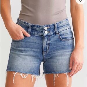 BKE Frayed Hem Blue Jean Shorts